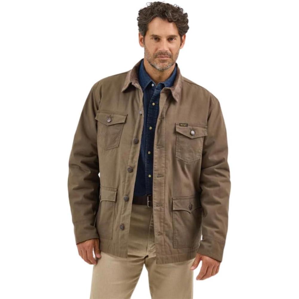imageWrangler Mens Western Lined Morel Barn Coat