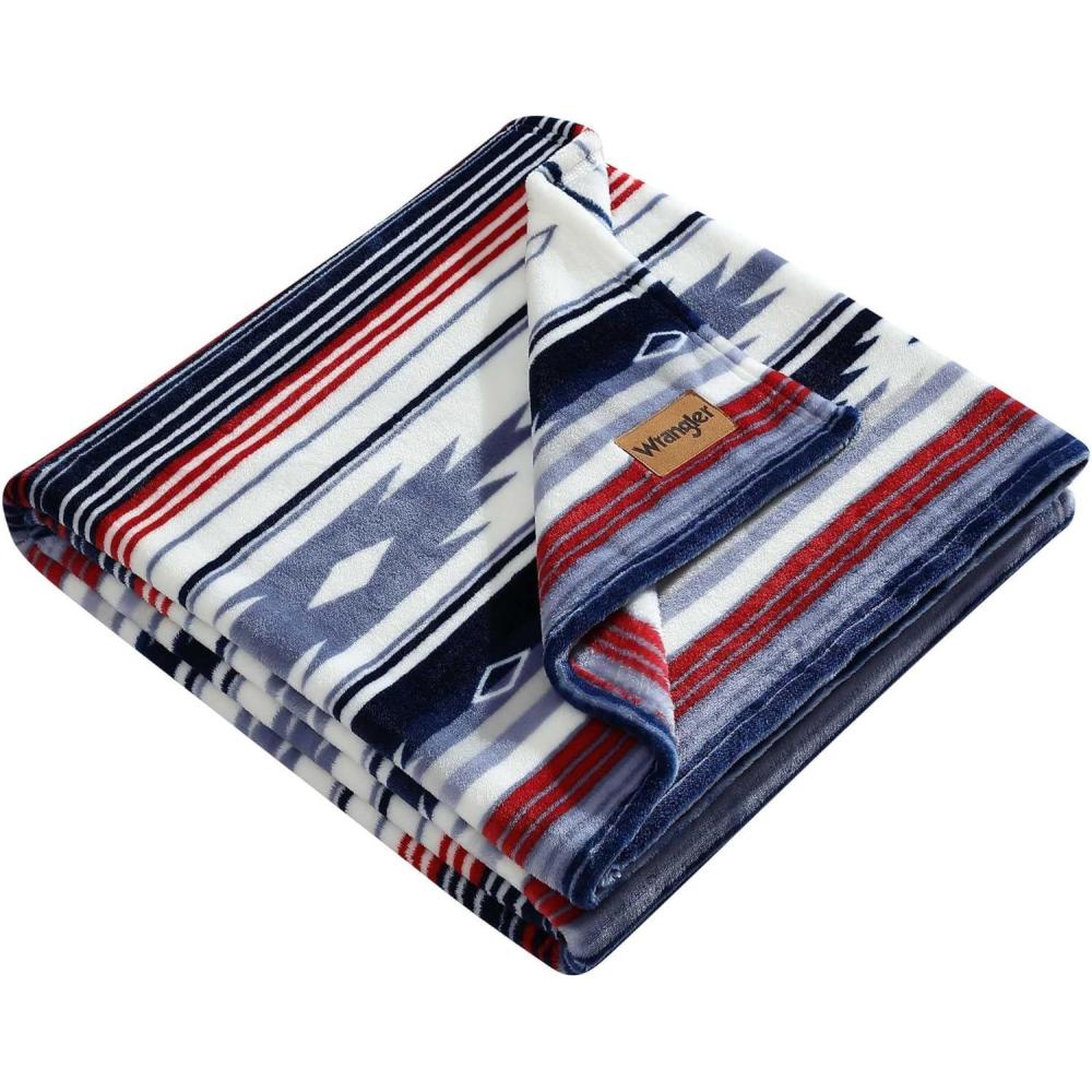 imageWrangler  Blanket Super Soft Sherpa Bedding with Corduroy Reverse Yellowstone Inspired Throw Blanket for Couch or Bed Coyote Sands Orange 50quot x 60quotCoyote Sands BlueRed