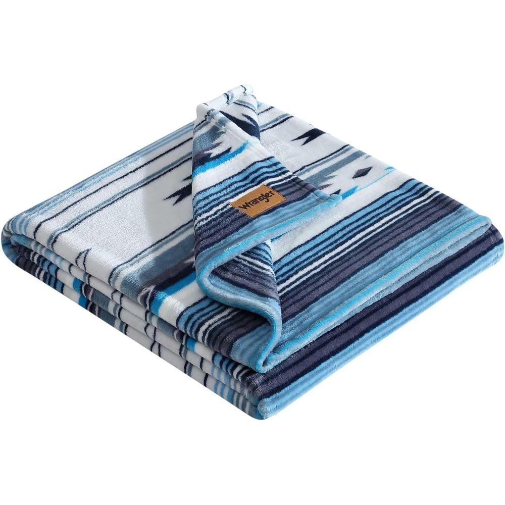 imageWrangler  Blanket Super Soft Sherpa Bedding with Corduroy Reverse Yellowstone Inspired Throw Blanket for Couch or Bed Coyote Sands Orange 50quot x 60quotCoyote Sands Blue