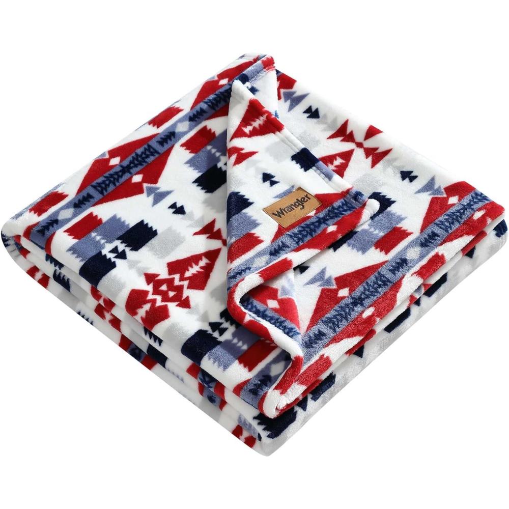 imageWrangler Blanket Super Soft Sherpa Bedding with Corduroy Reverse Yellowstone Inspired Throw Blanket for Couch or Bed Coyote Sands Orange 50quot x 60quotNolan Blue