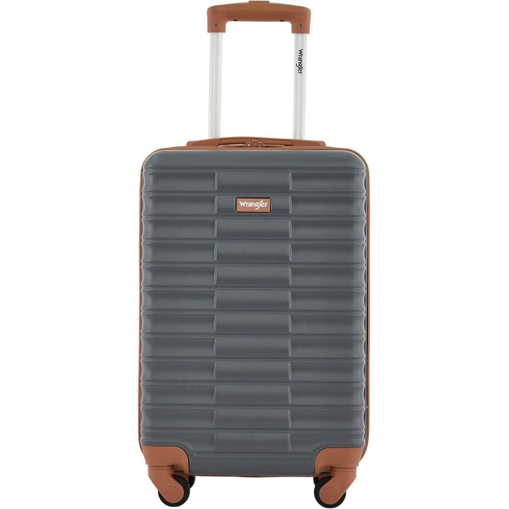 imageWrangler 22quot Outrider Hardside CarryOn Luggage Lava Smoke