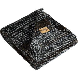 Wrangler – Blanket, Super Soft Sherpa Bedding with Corduroy Reverse, Yellowstone Inspired Throw Blanket for Couch or Bed (Coyote Sands Orange, 50″ x 60″)(Nash Stripe Brown)