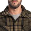 Wrangler Mens Wrangler Riggs Men’s Burley Sherpa Bonded Flannel Overshirt(Green/Multi Plaid)
