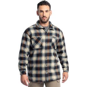Wrangler Mens Wrangler Riggs Men’s Burley Sherpa Bonded Flannel Overshirt(Navy/Multi Plaid)
