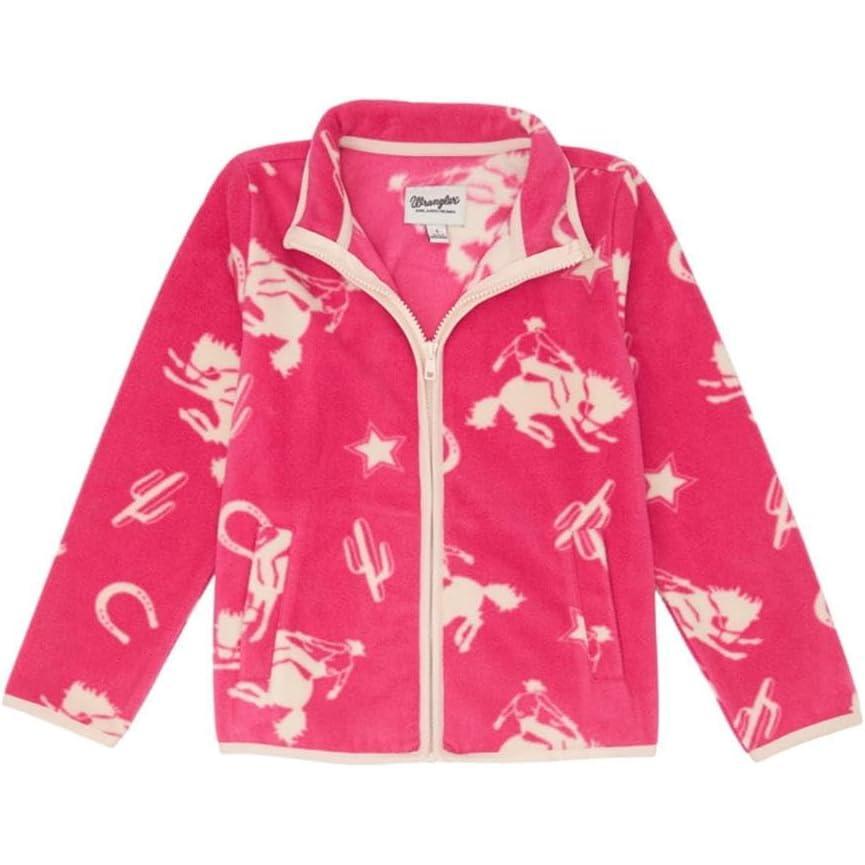 imageWrangler Girls Pink Fleece Rodeo Print Jacket