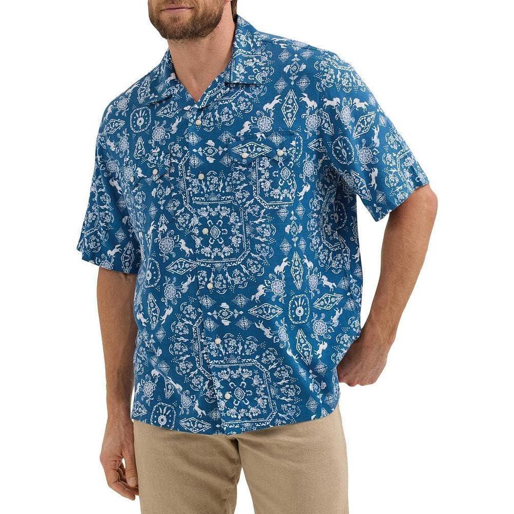 imageWrangler Mens Blue Coconut Cowboy Shirt