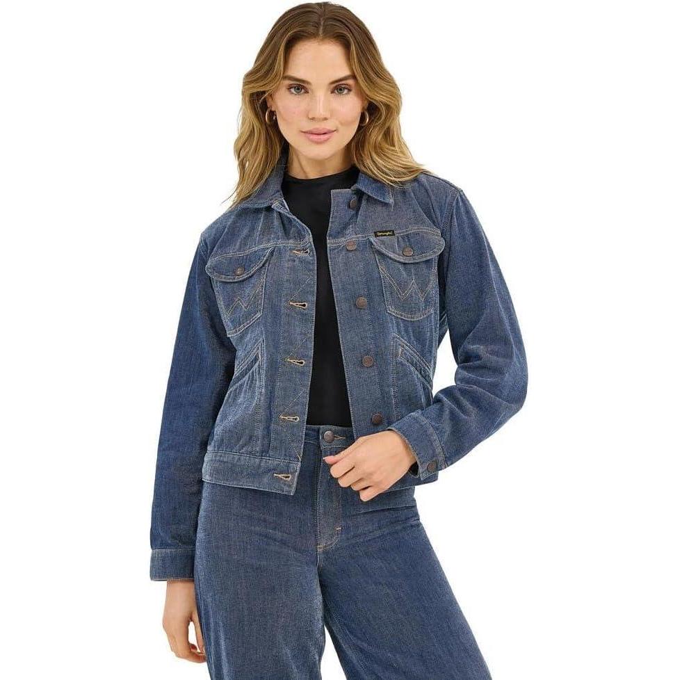 imageWrangler Womens Airy Denim Western Jacket