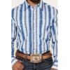 Wrangler Men’s Checotah Southwestern Print Long Sleeve Snap Western Shirt Big Blue 3X