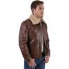 Wrangler Men’s Leather Flight Jacket Sherpa Dark Brown.(Dark Brown)