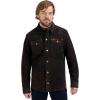 Wrangler Men’s Leather Trucker Jacket Western Dark Brown.(Dark Brown)