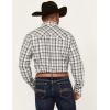 Wrangler Men’s Retro Plaid Print Long Sleeve Snap Western Shirt Grey