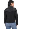 Wrangler Women’s Two-Tone Faux Leather Trucker Jacket Black.(Black)