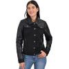 Wrangler Women’s Two-Tone Faux Leather Trucker Jacket Black.(Black)