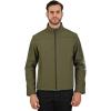 Wrangler Men’s Olive Green Woven Jacket – Modern Full-Zip Design with High Collar and Logo Detail on Sleeve
