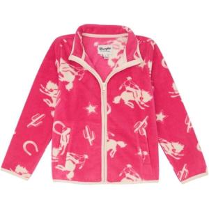 Wrangler Girls Pink Fleece Rodeo Print Jacket