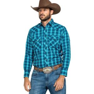 Wrangler Men’s Silver Edition Checotah Geo Print Long Sleeve Western Shirt – 75797BL