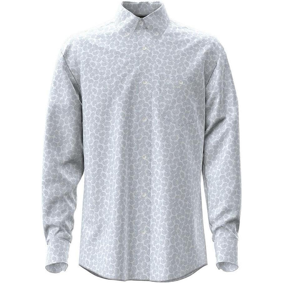 imageWrangler Mens Blue Paisley Classic Long Sleeve Shirt