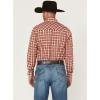 Wrangler Men’s Retro Plaid Print Long Sleeve Snap Western Shirt Red Medium