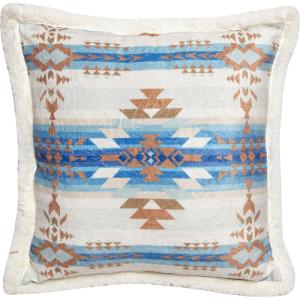 Carstens, Inc. Wrangler Stack Rock Southwestern Sherpa 18×18 Throw Pillow, White