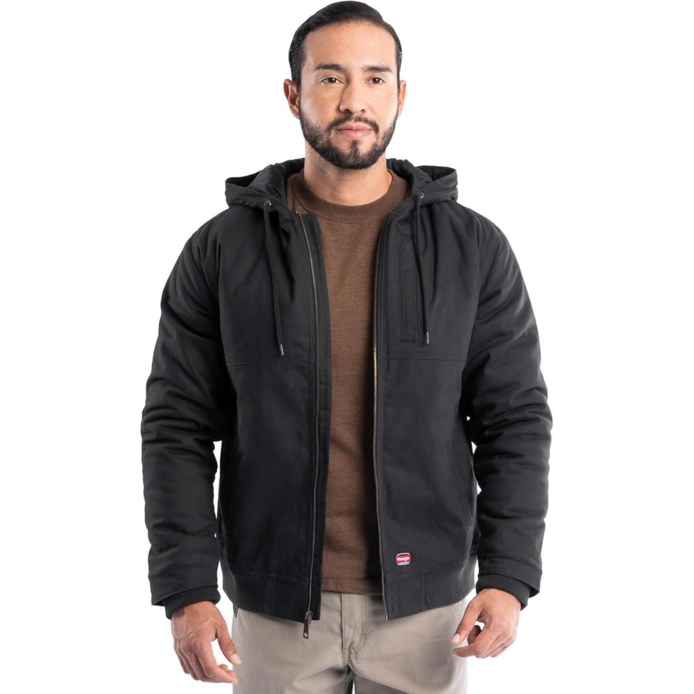 imageWrangler mens Quilted Lined Insulated Bomber JacketBlack