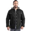 Wrangler mens Hooded Quilted Shirt Jacket(Black)