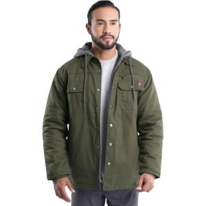 Wrangler mens Hooded Quilted Shirt Jacket(Grape Leaf Green)