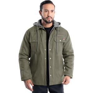 Wrangler mens Hooded Quilted Shirt Jacket(Khaki)