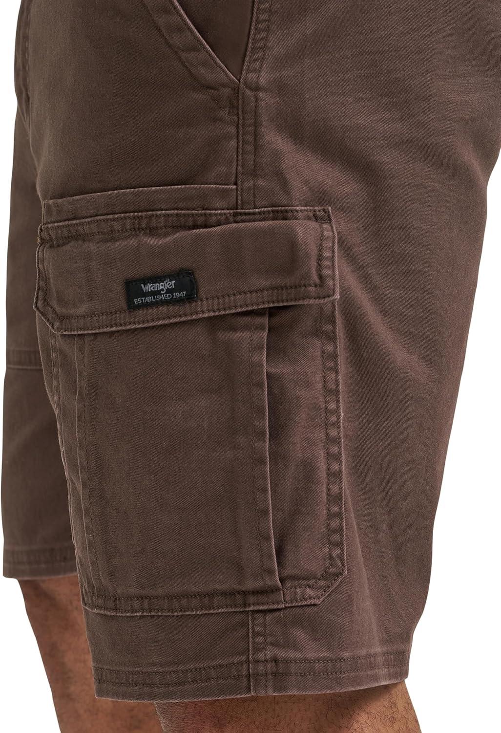 imageWrangler Authentics Mens Classic Cargo Stretch ShortChocolate Brown