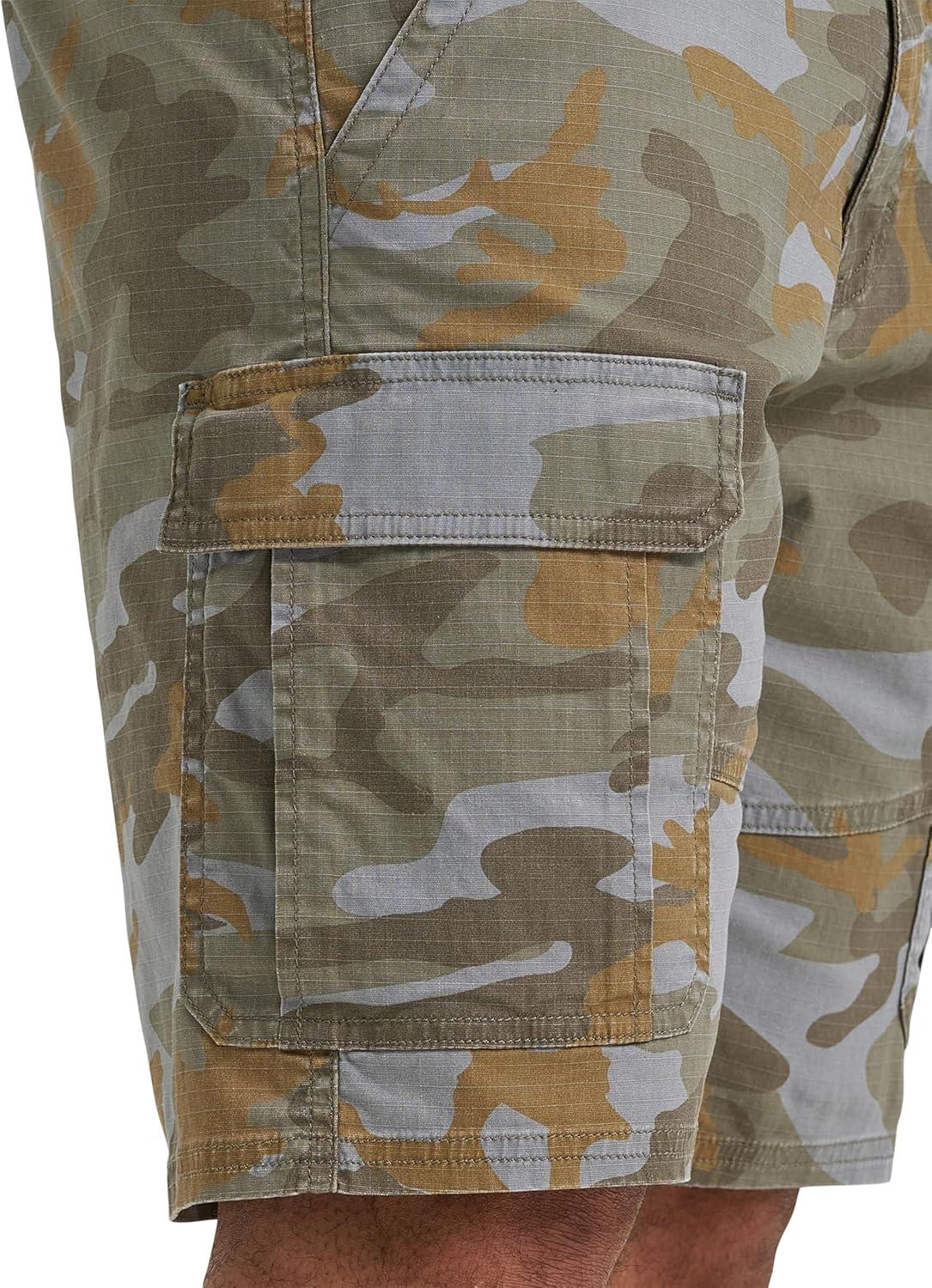 imageWrangler Authentics Mens Classic Cargo Stretch ShortJungle Ermine Camo Ripstop