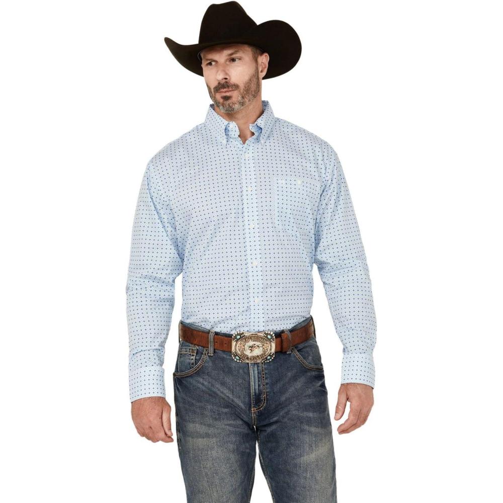 imageWrangler WSL Mens Classic Blue Print LS Shirt