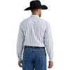 Wrangler Men’s George Strait Striped Button Down Shirt(White)