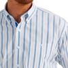 Wrangler Men’s George Strait Striped Button Down Shirt(White)