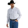 Wrangler Men’s George Strait Striped Button Down Shirt(White)