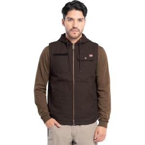 Wrangler mens Hooded Work Vest(Brown)
