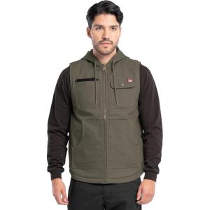 Wrangler mens Hooded Work Vest(Khaki)