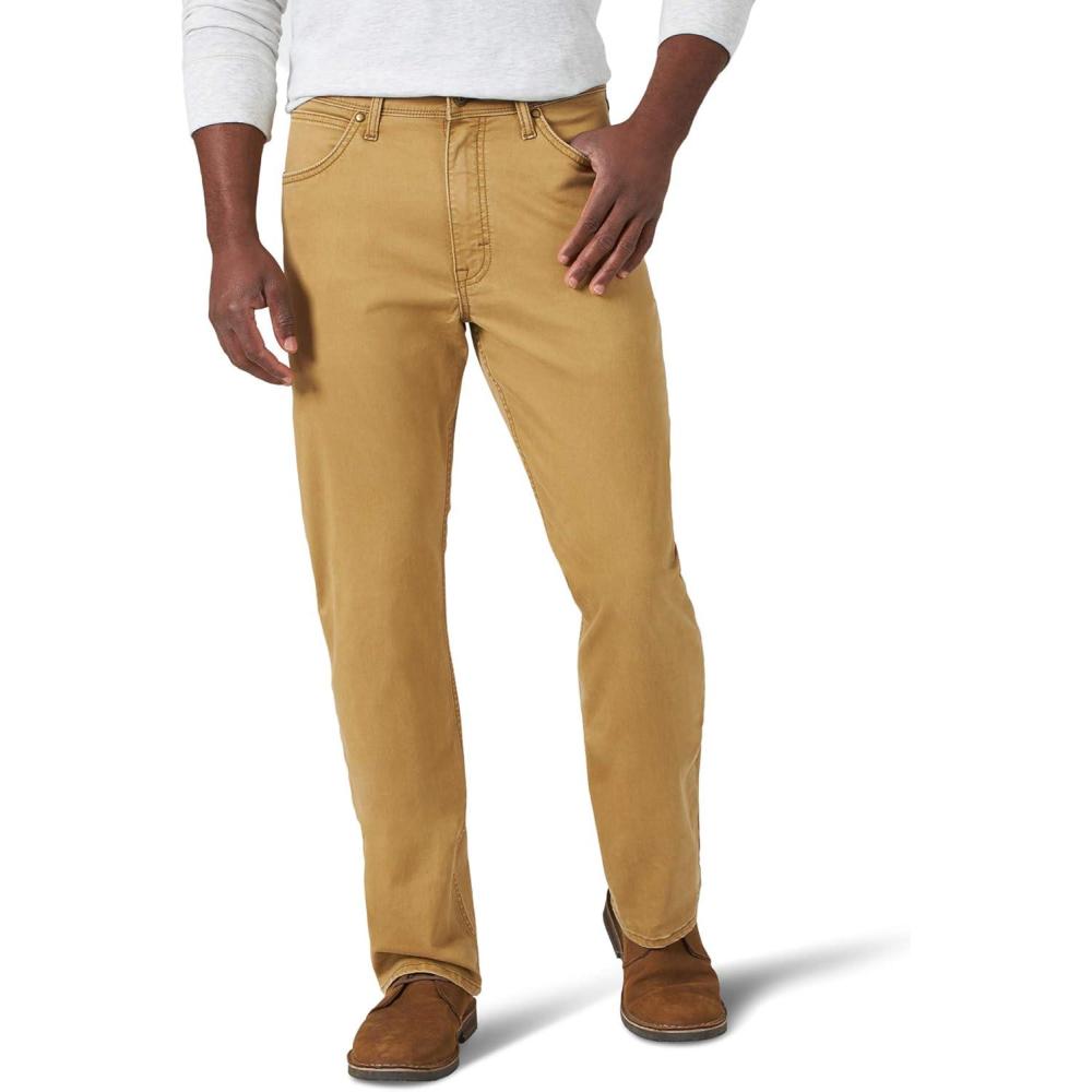 imageWrangler Authentics Mens Straight Fit Twill PantBrushed Almond