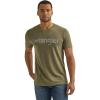 Wrangler Men’s Western Crew Neck Short Sleeve Tee Shirt, Sage Heather, Medium
