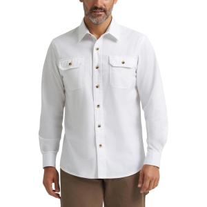 Wrangler Authentics Men’s Long Sleeve Classic Woven Shirt(Bright White)