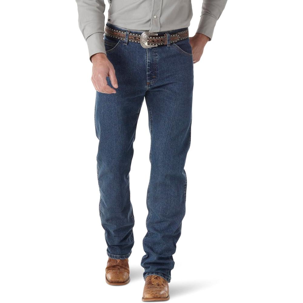 imageWrangler Mens Premium Performance Cowboy Cut Comfort Wicking Regular Fit JeanVintage Stone