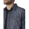 Wrangler Mens Retro Two Pocket Long Sleeve Snap Shirt Discontinued(Blue Denim)