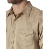 Wrangler Mens Retro Two Pocket Long Sleeve Snap Shirt Discontinued(Solid Tan)