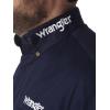Wrangler Men’s big-tall Big & Tall Logo Two Pocket Long Sleeve Woven Shirt(Navy)