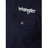 Wrangler Men’s big-tall Big & Tall Logo Two Pocket Long Sleeve Woven Shirt(Navy)