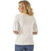 Wrangler Women’s 3/4 Sleeves Smocked Shoulder Knit Top(White)