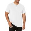 Wrangler Authentics Men’s Short Sleeve Henley Tee(Bright White)