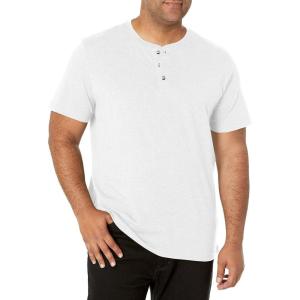 Wrangler Authentics Men’s Short Sleeve Henley Tee(Bright White)