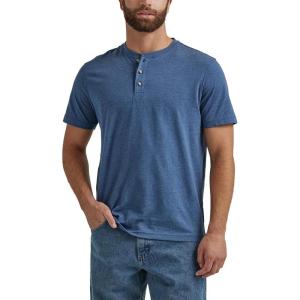 Wrangler Authentics Men’s Short Sleeve Henley Tee(Dark Denim)
