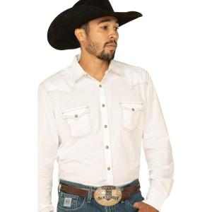 Wrangler Mens Retro Two Pocket Long Sleeve Snap Shirt Discontinued(White)