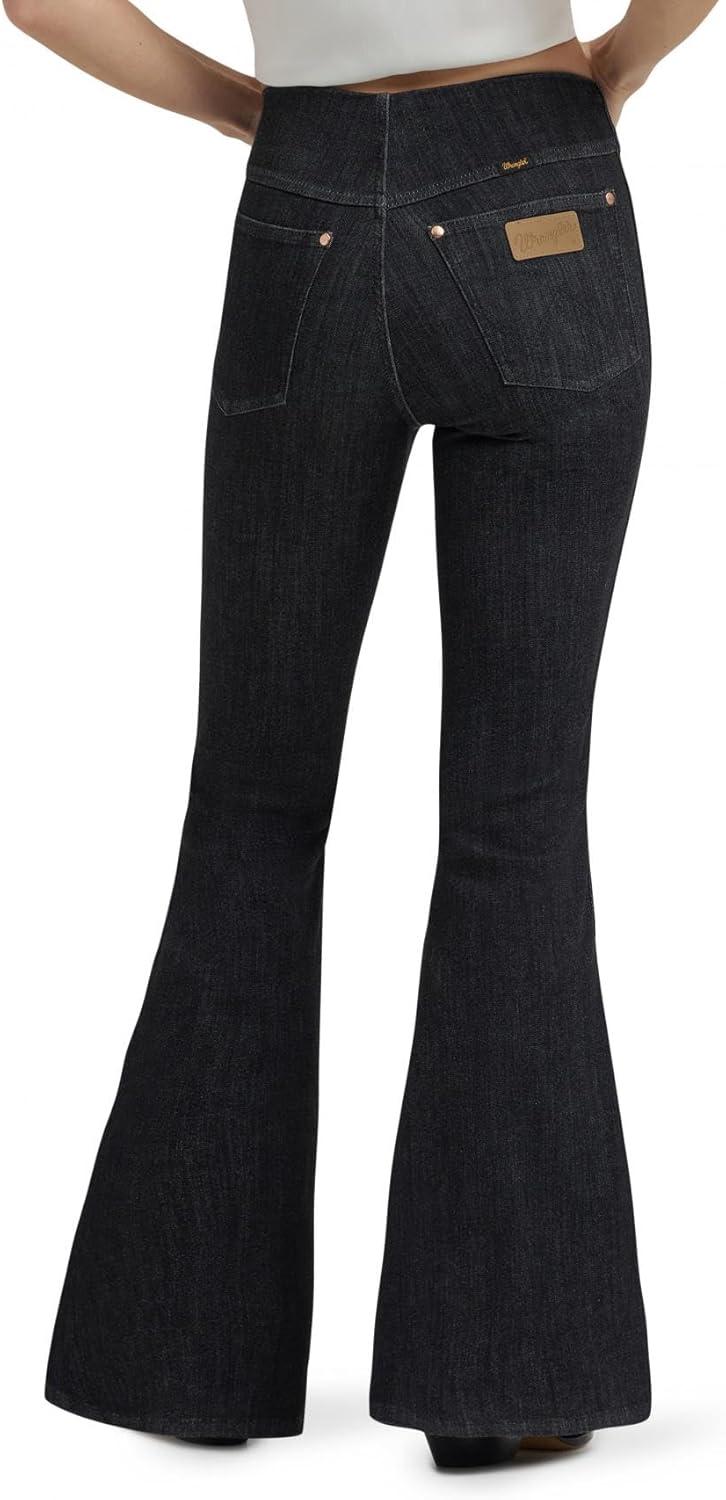 imageWrangler X Womens Lainey Wilson Pull on Bell Jean Washed BlackWashed Black