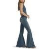 Wrangler womens X Lainey Wilson Sleeveless Denim Flare Catsuit(Denim)